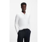 HUGO Slim-fit knit polo with rear logo - Style San Pippo-CV, 50532050 White XL