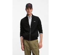 HUGO Slim-fit knitted jacket in cotton with logo detail - Style San Jacomo-C, 50553606 Black S