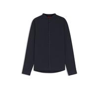 HUGO Slim-fit shirt in linen canvas - Style Elvory, 50490740 Dark Blue XS