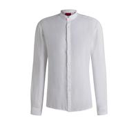 HUGO Slim-fit shirt in linen canvas - Style Elvory, 50490740 White S