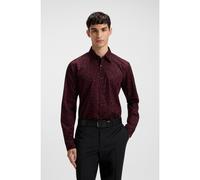 HUGO Slim-fit shirt in printed cotton poplin - Style Ermo, 50545349 Red Patterned XXL