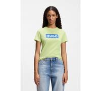 HUGO Slim-fit T-shirt in cotton with blue boxed logo - Style Classic Tee_B, 50510772 Light Green L