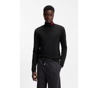 HUGO Slim-fit T-shirt in cotton with logo mock neckline - Style Derollo224_IN, 50568715 Black M