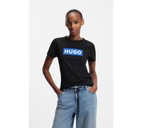 HUGO Slim-fit T-shirt in cotton with logo print - Style Classic Tee_B, 50510772 Black M