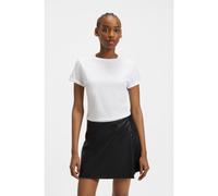HUGO Slim-fit T-shirt in cotton with rolled sleeves - Style The Plain Tee, 50417212 White XS
