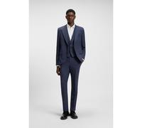 HUGO Slim-fit three-piece suit with sharkskin weave - Style Henry/Getlin242V2X, 50544669 Dark Blue 34R