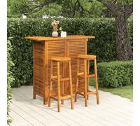hugo solid wood garden bar table and bar stools with round seat