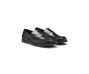 HUGO Stacked-logo loafers in faux leather - Style Liora_Loafer_brom, 50557749 Black