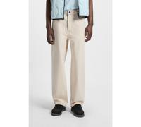 HUGO Straight-fit jeans in ecru denim with carpenter pocket - Style carpenter/4, 50541154 Light Beige 30/32