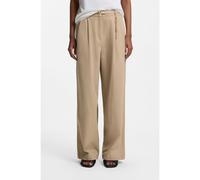 HUGO Straight-fit trousers with gold-tone carabiner chain - Style Henesa-2-W, 50557331 Light Beige 4