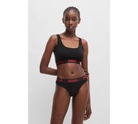 HUGO Stretch-cotton bralette with logo band - Style BRALETTE SPORTY LOGO, 50469631 Black M