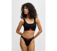 HUGO Stretch-cotton bralette with red logo label - Style BRALETTE RED LABEL, 50469652 Black S