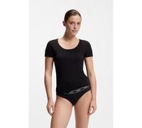 HUGO Stretch-cotton briefs with logo waistband - Style TRIPLET BRIEF STRIPE, 50469657 White / Black L