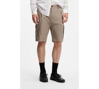 HUGO Stretch-cotton cargo shorts with pleat front - Style Craysen262S, 50556891 Light Brown XXL