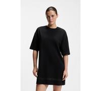 HUGO Stretch-cotton night dress with mesh insert - Style MESH LOGO NIGHTY, 50561598 Black M
