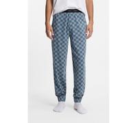 HUGO Stretch-cotton pyjama bottoms with stacked-logo print - Style AARON_PANTS, 50556738 Dark Blue M