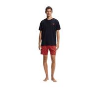 HUGO Mens AARON SHORT SET Stretch-cotton pyjamas with stacked logos