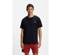 HUGO Stretch-cotton pyjamas with stacked logos - Style AARON_SHORT SET, 50556777 Black / Red XL