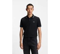 HUGO Stretch-cotton slim-fit polo shirt with contrast trims - Style Dinoso222, 50467344 Black L