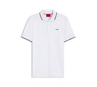 HUGO Stretch-cotton slim-fit polo shirt with contrast trims - Style Dinoso222, 50467344 White