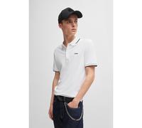 HUGO Stretch-cotton slim-fit polo shirt with printed logo - Style Dinoso222, 50467344 White S