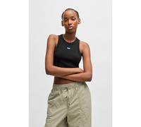 HUGO Stretch-cotton tank top with logo badge - Style Baby Tank_B, 50511450 Black XL