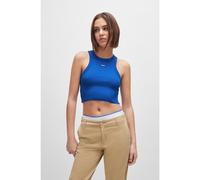 HUGO Stretch-cotton tank top with logo badge - Style Baby Tank_B, 50511450 Blue XL