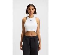 HUGO Stretch-cotton tank top with logo badge - Style Baby Tank_B, 50511450 White XL
