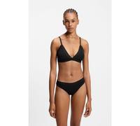 HUGO Stretch-cotton thong with logo waistband - Style MESH LOGO THONG, 50557141 Black L