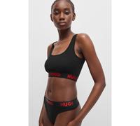 HUGO Stretch-cotton thong with logo waistband - Style THONG SPORTY LOGO, 50469651 Black XXXL