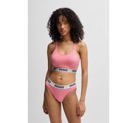 HUGO Stretch-cotton thong with logo waistband - Style THONG SPORTY LOGO, 50469651 light pink XL