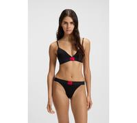 HUGO Stretch-cotton thong with red logo - Style STRING RED LABEL, 50492326 Black XXL