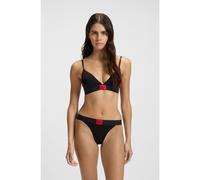 HUGO Stretch-cotton triangle bra with red logo - Style TRIANGLE RED LABEL, 50469647 Black XS