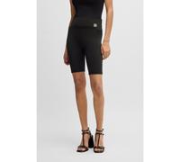 HUGO Stretch-jersey bike shorts with stacked logo - Style Nopardino, 50545339 Black L