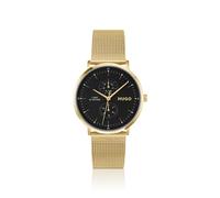 HUGO Mens #Style Gold Plated Mesh Bracelet Watch 1530458