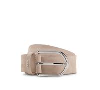 HUGO Suede belt with logo lettering keeper - Style Zoey-Sd_Sz35, 50548438 Light Beige 32