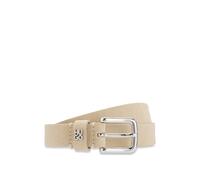 HUGO Suede belt with stacked-logo keeper trim - Style Tina_HU-GO-Sd_Sz25, 50558799 Natural 36