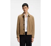 HUGO Suede jacket with stitched breast-pocket detail - Style Ligor, 50564061 Beige L