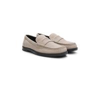 HUGO Suede loafers with branded penny trim - Style Liora_Loafer_sd, 50563669 Light Beige 3