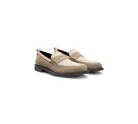 HUGO Suede loafers with textured vamp - Style Varian_loaf_sdme, 50548580 Light Beige 8