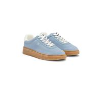 HUGO Suede trainers with stacked logos - Style Lyzz_Tenn_sdpu, 50563568 Light Blue 3