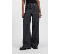 HUGO Super-wide-leg jeans in monogram laser-print denim - Style 937_13, 50541522 Dark Blue 28/32