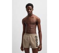 HUGO Swim shorts with vertical logo print - Style ABAS, 50513979 Brown XL