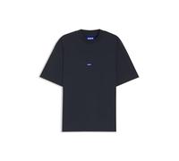 HUGO T-Shirt Aus Baumwolle Mit Geripptem Ausschnitt Und Logo-Badge