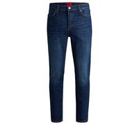 HUGO Tapered-fit Jeans in Dark-Blue Stretch Denim