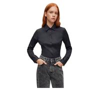 HUGO Slim-fit blouse in easy-iron poplin - Style The Fitted Shirt, 50416895 Black 16