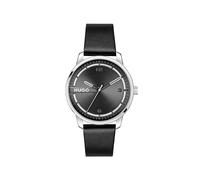 HUGO Three Hand Quartz Movement Watch for Men #STAMP Collection with Brown Leather Strap - 1530362