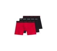 HUGO Three-pack boxer briefs in stretch cotton - Style BOXERBR TRPLT DESIGN, 50532559 Black / Red M