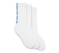 HUGO Three-pack casual socks with plush sole - Style 3P QS BACK TAPE CC, 50564876 White 5.5-8