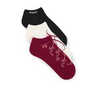 HUGO Three-pack of ankle-length socks - Style 3P AS MONOGRAM CC W, 50564634 Patterned 3-4.5